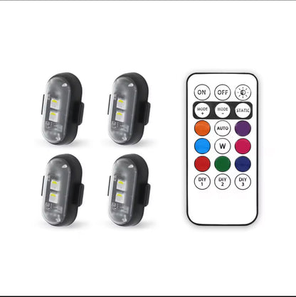 4-Pack Wireless RGB Strobe Lights – Rechargeable, Color-Changing & Velcro-Mountable