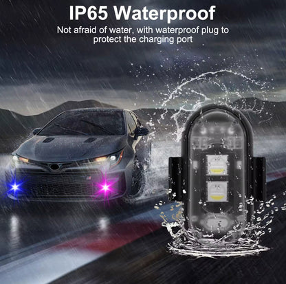 4-Pack Wireless RGB Strobe Lights – Rechargeable, Color-Changing & Velcro-Mountable